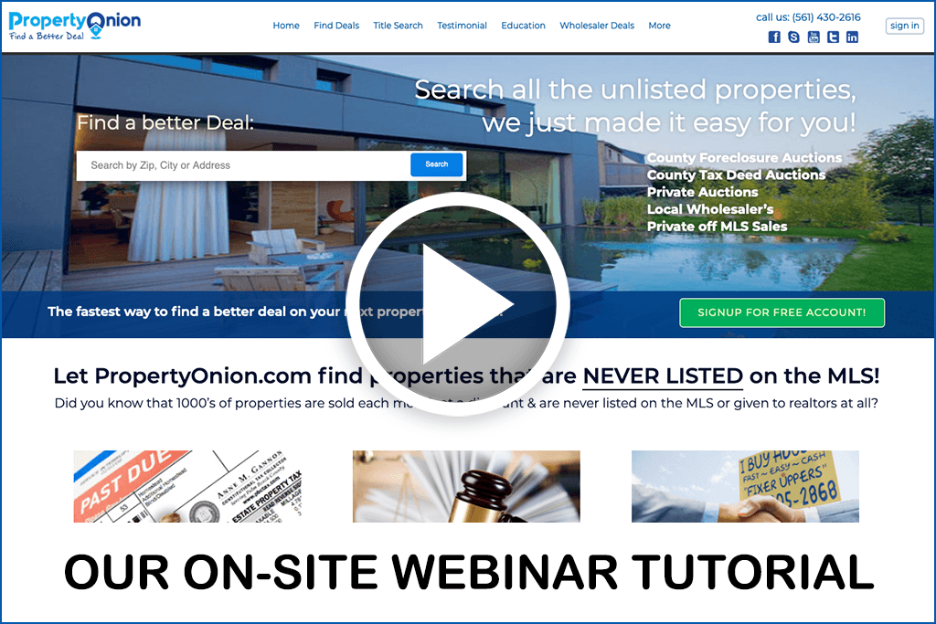 Propertyonion.com Webinar & Tutorial