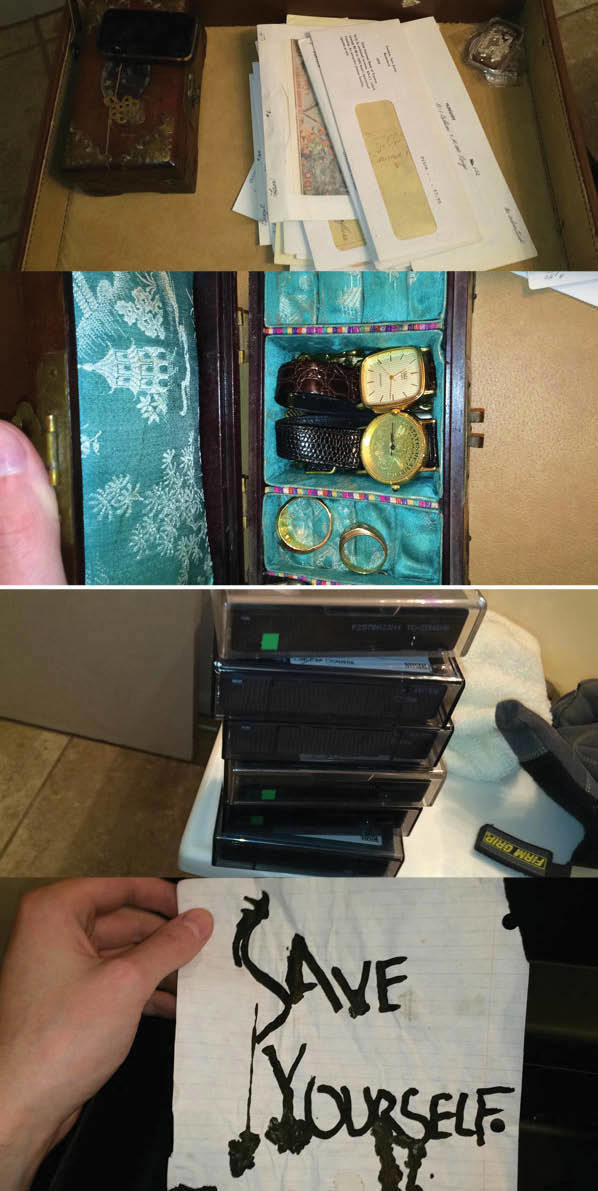 This person found a creepy briefcase filled with money, silver, and video tapes alongside a note that said "Save Yourself."