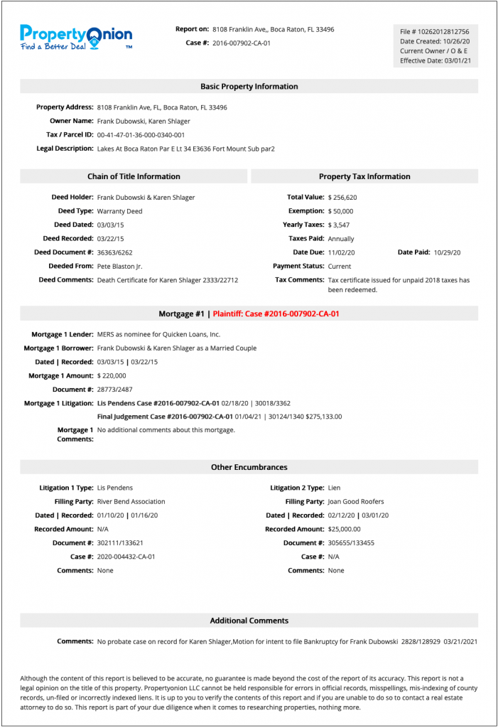 special assessment tax liens florida